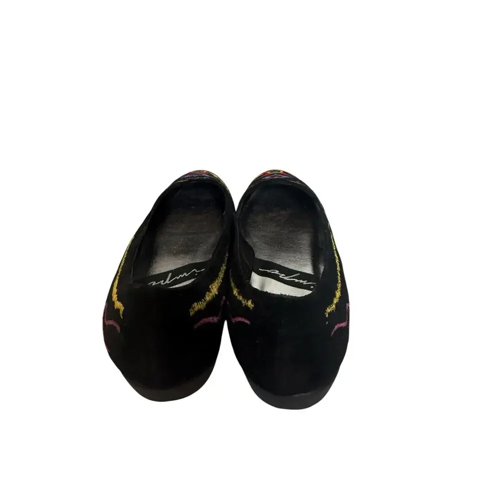 NIB Vintage 1990s Embroidered Impo Boho Festival Ballet Flats 7.5